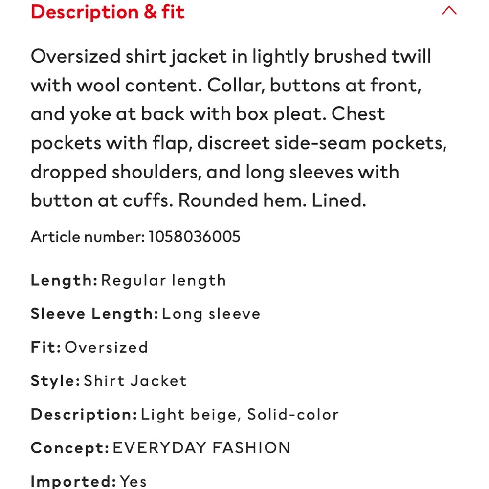 H&M Shacket - Picture 5 of 6